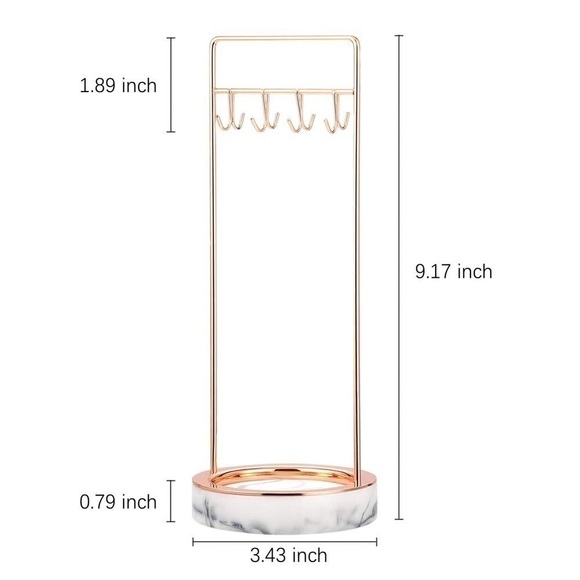 ⭐️8 Hook Rose Gold Jewellery Hanger with Marble Finish Base⭐️ - Picture 8 of 8